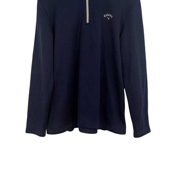 Callaway Ottoman Quarter Zip Pullover Athletic Golf Shirt Top Navy Blue XL - Picture 6 of 9